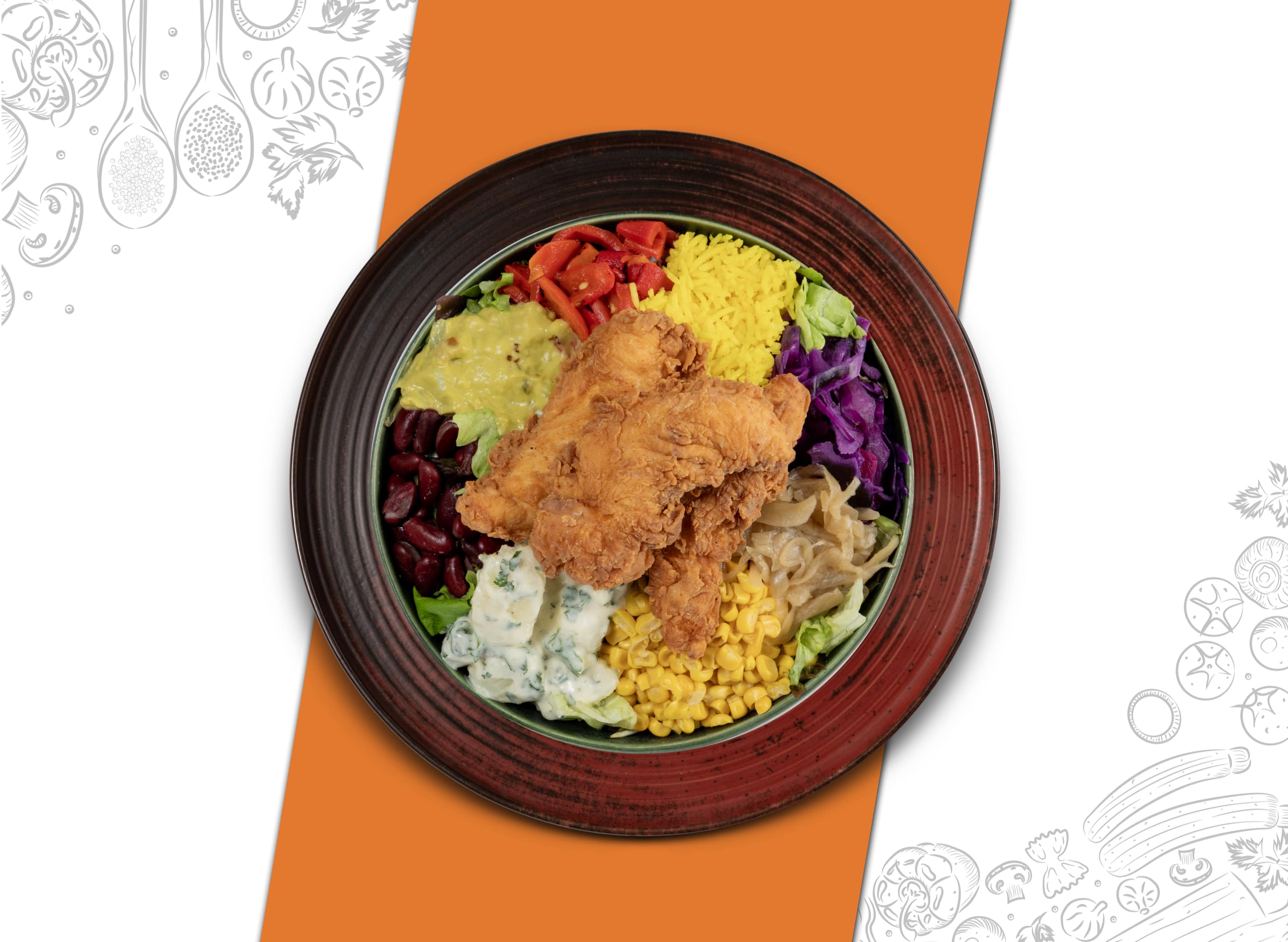 Çıtır Tavuklu Bowl Kase