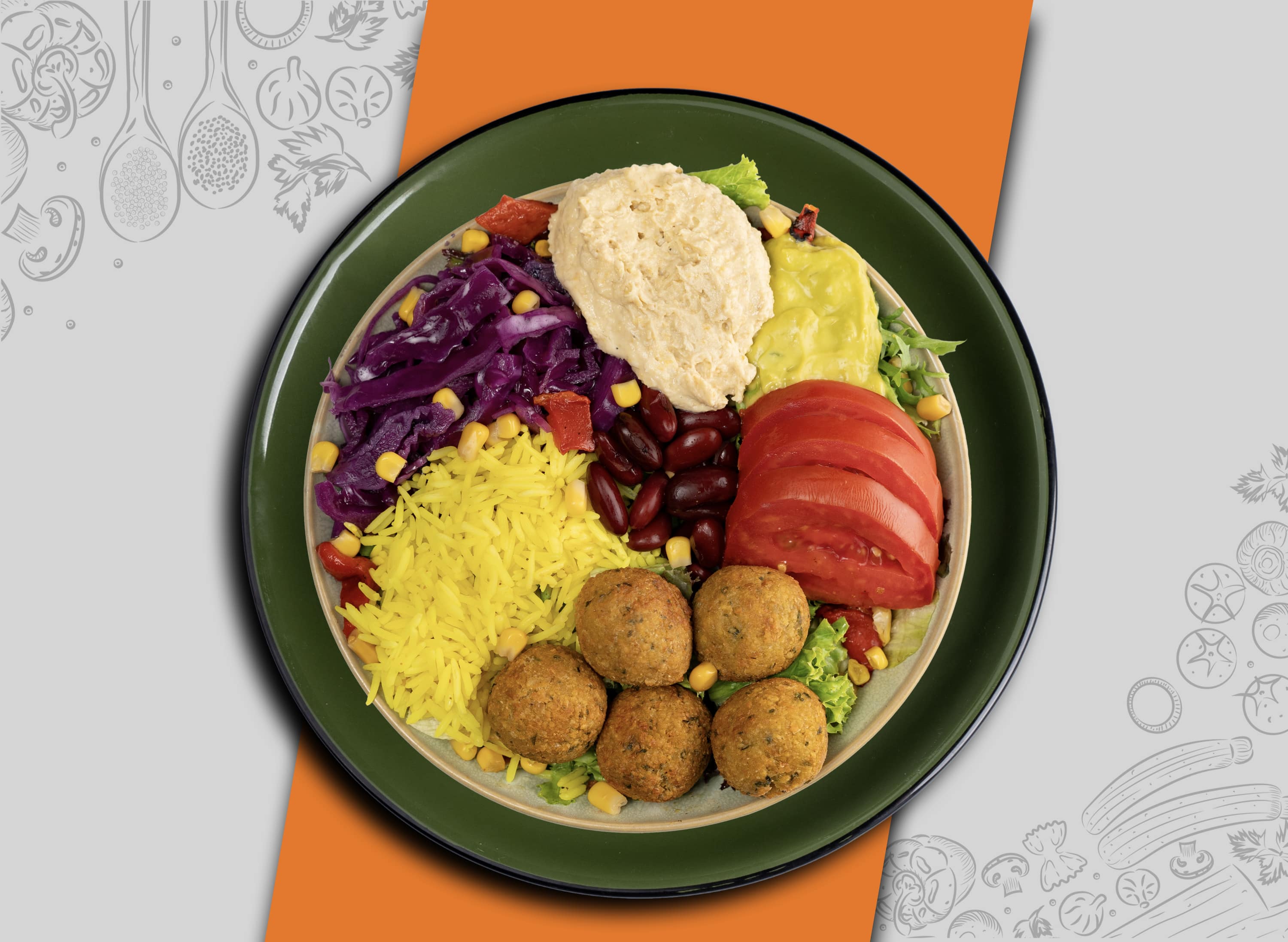 Humuslu Falafelli Bowl Kase